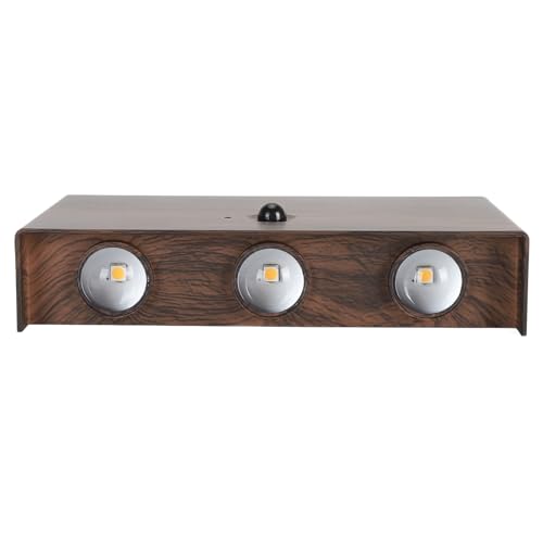 AUNMAS Motion Sensor Wall Light, Battery Operated LED Sconce Continuous Lighting, Rechargeable Wall Light with Motion Detector for Stairs, Hallway (Walnut Wood Color)