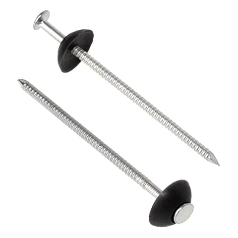 Gutta Super-S-Nagel Nail & Washer (50 Pack) - Black Cover