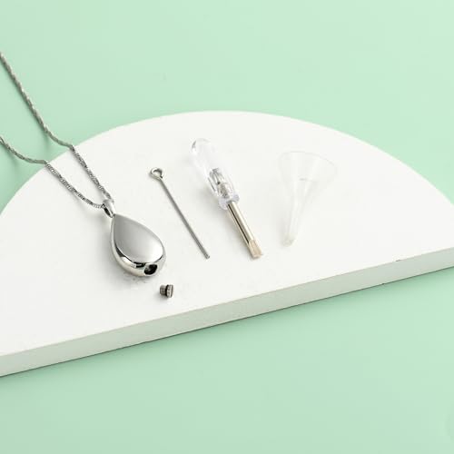 Yinplsmemory Carved Teardrop Keepsake Ashes Necklace Urn Pendant Cremation Memorial Jewelry-Always in my heart4