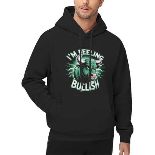 I'm Feeling Bullish Stock Market Crypto Men Women Lightweight Kangaroo Pocket Hoodie - Image 5