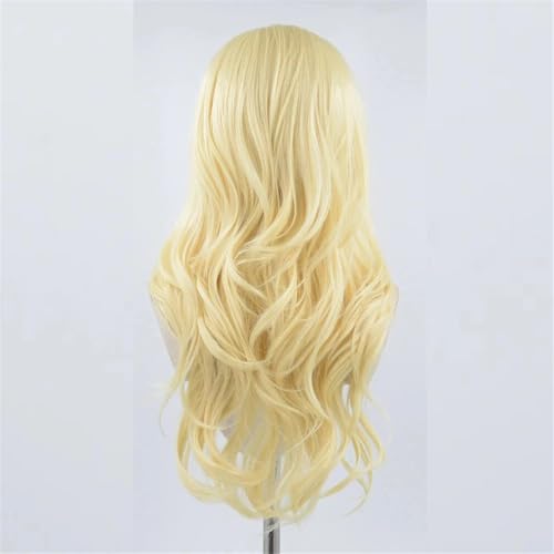 Perruque synthétique ondulée brune et platine 20inches pour femme look Cosplay
