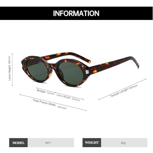 YAMEIZE Vintage Oval Sunglasses Women Men Retro Small Frame Sunglasses 90s Sun Glasses UV4003