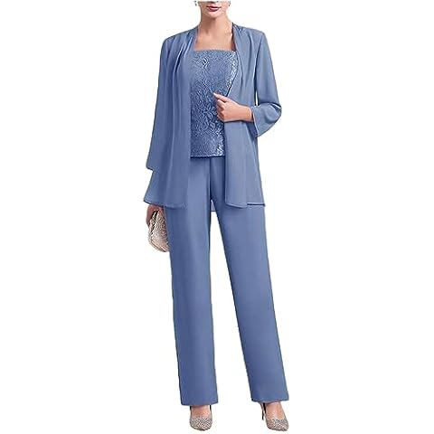 Chiffon Mother of The Bride Pants Suit Cover