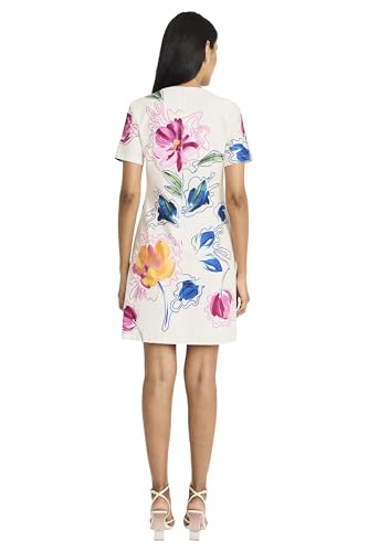 Maggy London Women's Elegant Short Sleeve Shift Pockets-Premium Cotton Poplin Cocktail Wedding Guest Above Knee Summer Dress3