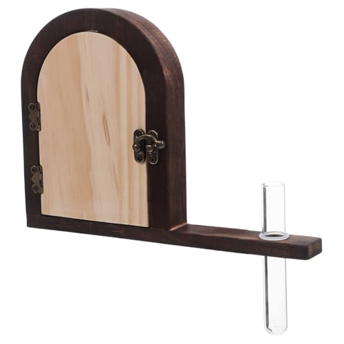 FUTUREORYY とペットの を考慮した木製童話ドア型コンセントカバー 試験管花瓶付き装飾プレート 標準ソケット対応の簡単取付けで寝室や保育園