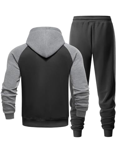 Men's Tracksuit 2 Pieces Set Zip Up Hoodie Sweatsuits Athletic Jogging Suit Set Casual Outfit with Pockets2