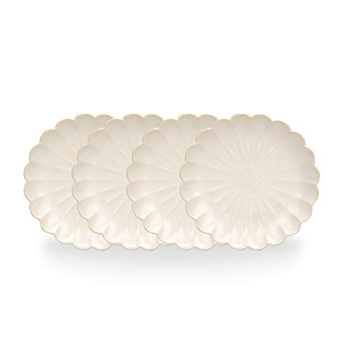 Mdzf Sweet Home 8.5-Inch Ceramic Dinner Plates Set, Pasta Serving Plates, Dessert Dishes Unique Tableware Set Of 4, White #TOP10