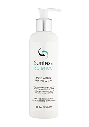 Sunless Science Self Tanner - Best Organic Natural Sunless Tanning Lotion with Natural Ingredients Fragrance-Free Paraben-Free Non-Toxic Self Tan Cream for Sensitive Light Medium and Dark Skin Types