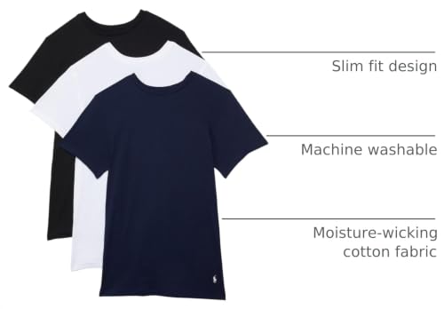 Image of Polo Ralph Lauren Underwear Men's Slim Fit Cotton Crew Tee 3 Pack