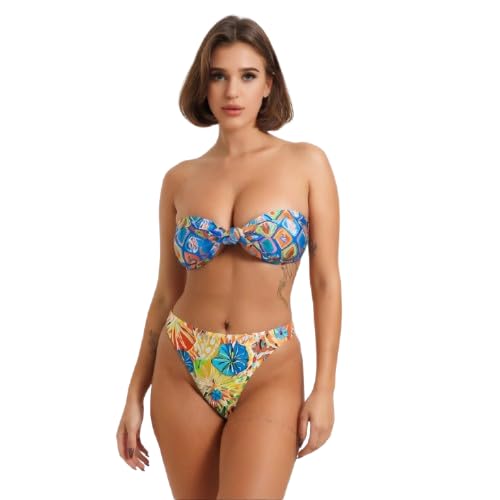 urge Tropical Bloom High-Cut Bikini Bottom for Women Mid-Rise Floral Print Cheeky Swim Bottom (Bottom Only)-picture-21