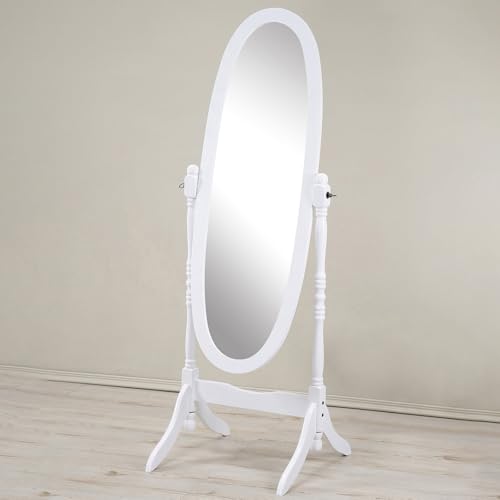 HRVEOCEI Swivel Wooden Cheval Mirror