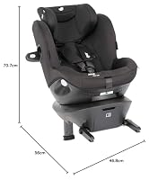Joie i-Spin™ Safe Reboarder 90° – i-Size R129 Kindersitz, ISOFIX, drehbar, konsequent rückwärtsgerichtet ab Geburt bis 105 cm (ca. 4 Jahre), Farbe Shale – Ansicht 9