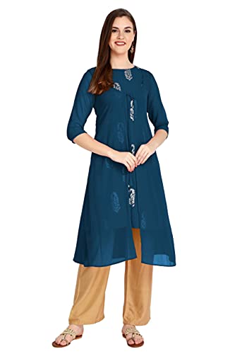 Image of Women's Skinny Kurta (EDT5078 Turquoise XXL)