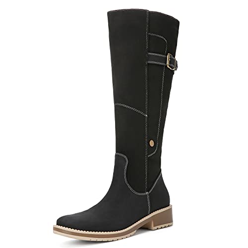 gracosy Botas Altas Mujer Invierno 2020 Zapatos Tacon Ancho Bajo Nieve Piel Forrado Calentitas Botas Antideslizante Peso Ligero...