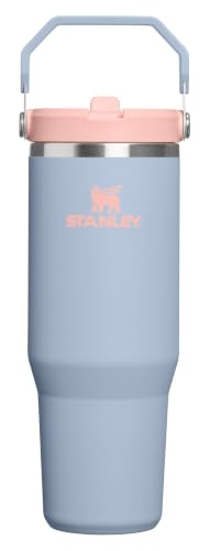 Image of STANLEY IceFlow 2.0 Flip Straw Tumbler with Handle 30 oz | Twist On Lid and Flip Up Straw | Leak Resistant Water Bottle | Insulated Stainless Steel | BPA-Free | Blue Dream