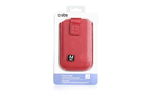 sbs PU Medium Pouch Case with Puller Extraction System - Red - Image 2