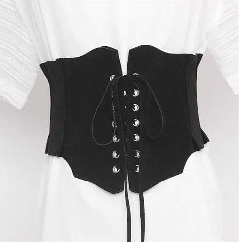 Women's Faux Suede Leather Bandage Cummerbunds Female Dress Corsets Waistband Belts Decoration Wide Belt 7