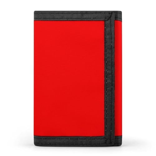 Red Print Wallet for Men, 8 Credit Card Holder Slim Minimalist Front Pocket Small Mens Bifold Wallets