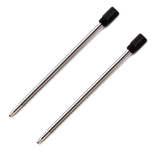 CaoDuRen 2.75inch/7cm/70mm, 0.7mm Tip Liquid Ballpoint Pen Refills - Crystal & Screwdriver Pen Compatible, German Ink, Black 2PCS