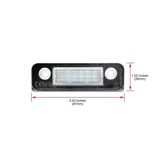 Evita multas con la luz LED de matrícula para Ford Fiesta MK5 2 uds 3