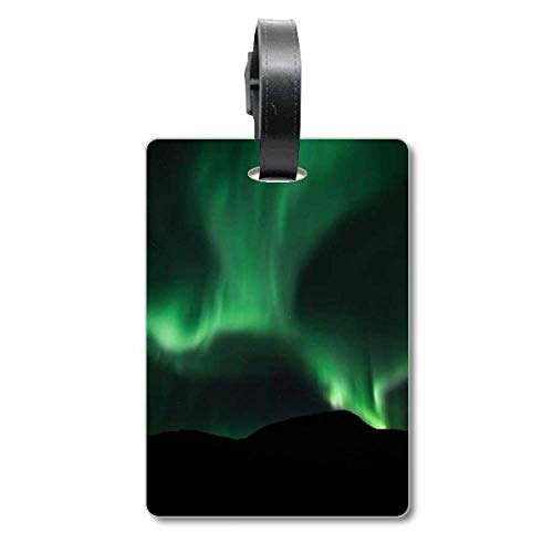 Étiquette d'identification pour valise de voyage Green Night Sky Cruise en silicone robuste