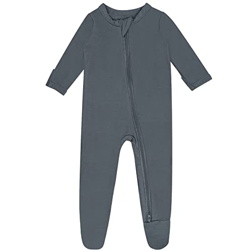 Image of GUISBY Rayon Baby Footed Pajamas with Mitten Cuffs,Soft Long Sleeve Romper 0-18 Months