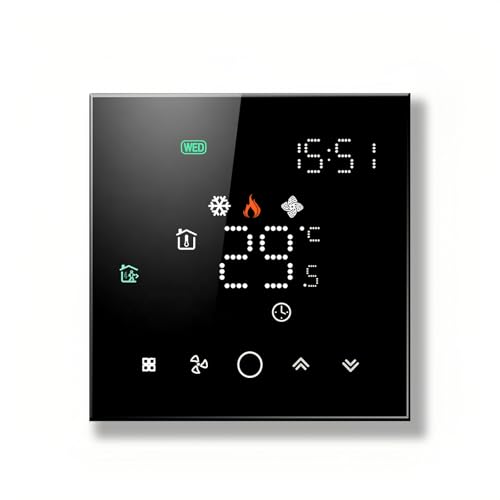 Caslant 003 Serie Wi-Fi Termostato - Termostato con Pantalla Táctil para Calefacción de Agua, Electricidad y Calderas - Control Remoto Desde Teléfono Móvil Compatible con Alexa, Google Home e IFTTT