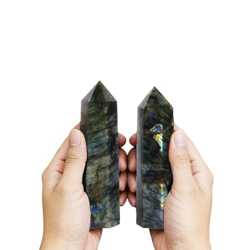 AierCrystal 2pcc 3.8-4.2inch Labradorite...