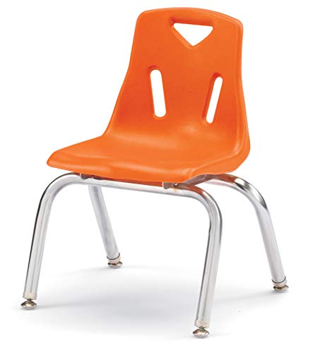 Image of Berries Jonti-Craft 8142JC1114 Stacking Chair with Chrome-Plated Legs, 12 inch Height, Orange