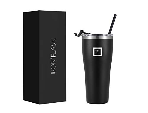 IRON Â°FLASK Rover Tumbler - 32 Oz, Leak Proof, Vacuum Insulated Stainless Steel Bottle, Hot Cold, Modern Double Walled, Simple Thermo Coffee Travel Mug, Hydro Water Metal Canteen (Midnight Black)