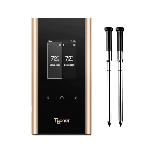 Thermomètre à viande WiFi Sync Gold : signal 10x fort et 6 capteurs pour cuisson parfaite