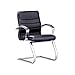 Topstar Fauteuil visiteur - cuir noir - avec accoudoirs en cuir - Chaise Chaise pivotante Chaise universelle Chaises Chaises de réunion Chaises pivotantes Chaises universelles Fauteuil Fauteuil pivotant Siège de bureau Siège visiteur Sièges de bureau