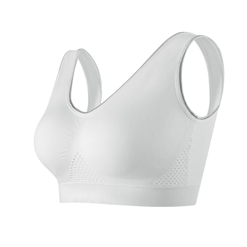 Brassière de sport blanche 3XL en maille ajourée premium sans armature pour un maintien fluide