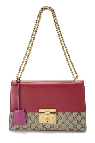 Gucci, Pre-Loved Multicolor GG Supreme Canvas Padlock Shoulder Bag Medium, Multi