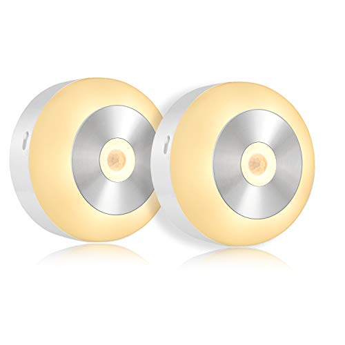 Preisvergleich Produktbild Fitfirst Nachtlicht mit Bewegungsmelder, 3 Leuchtmodi, automatisches Ein- / Ausschalten, Sicherheitslicht für Flur, Bad, Schlafzimmer, Küche, Schrank, 2 Stück