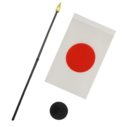 AZ FLAG - Tischflagge Japan - 15x10 cm Goldene Splitze - Japanische Tischfahne 10 x 15 Cm - Flaggen