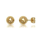 14k Yellow Gold Ball Stud Earrings Pushback 3 4 5 6 7 8 MM