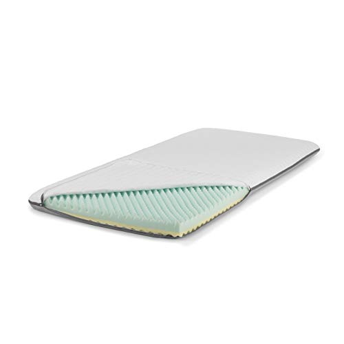 VITALmaxx Matratzen-Topper Comfort | beidseitig verwendbar, 2 Härtegrade | 90 x 200 cm [weiß|grau] Cover