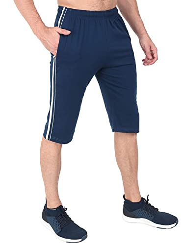 Image of Ephemeral Men's 100% Cotton 3 /4 Capri Regular Shorts (Pack of 1Pc