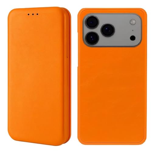 Image of WHITBULL Royal Leather Magnetic Flip case for iPhone 17 Pro Max Orange