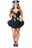 Daisy Corsets Women's Top Drawer 4 Pc Sexy Cop Corset Costume, Black, X-Large