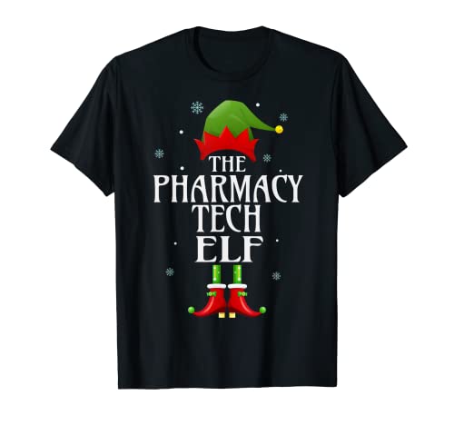 Farmacia Tech Elf Xmas Funny Family Matching Navidad Camiseta