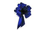  6 Lazos Azules Metalizados Brillantes Grandes Gigantes Decorar Regalos, Bodas, Coches, Arbol Navideño - Tamaño: 50 Mm