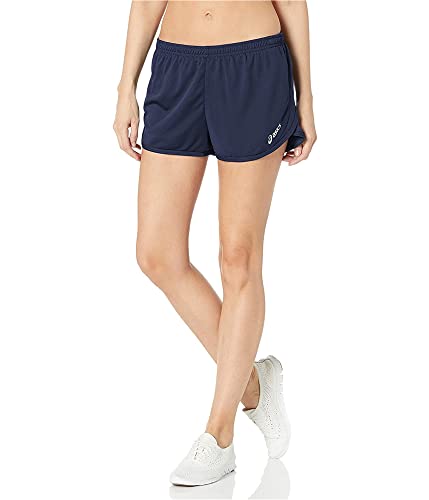 Short ASICS Rival II Fendu Femme XS : Tissu Ultra Léger Bleu Marine