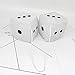 Eluckya Pair 2.75” White Fuzzy Plush Dice Classic Vintage [Nostalgic 80’s Fuzzy Car Dice for Mirror ] for Automotive Interior Mirrors