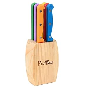 PINTINOX Steakmessenblok steakmes huishoudmes meerkleurig 6 messen