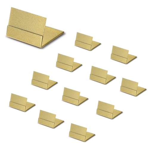 Gold Table Number Holders, 12-Pack Metal Place Card Stands & Picture Holders with Storage Box - Ideal for Weddings, Anniversaries, and Parties