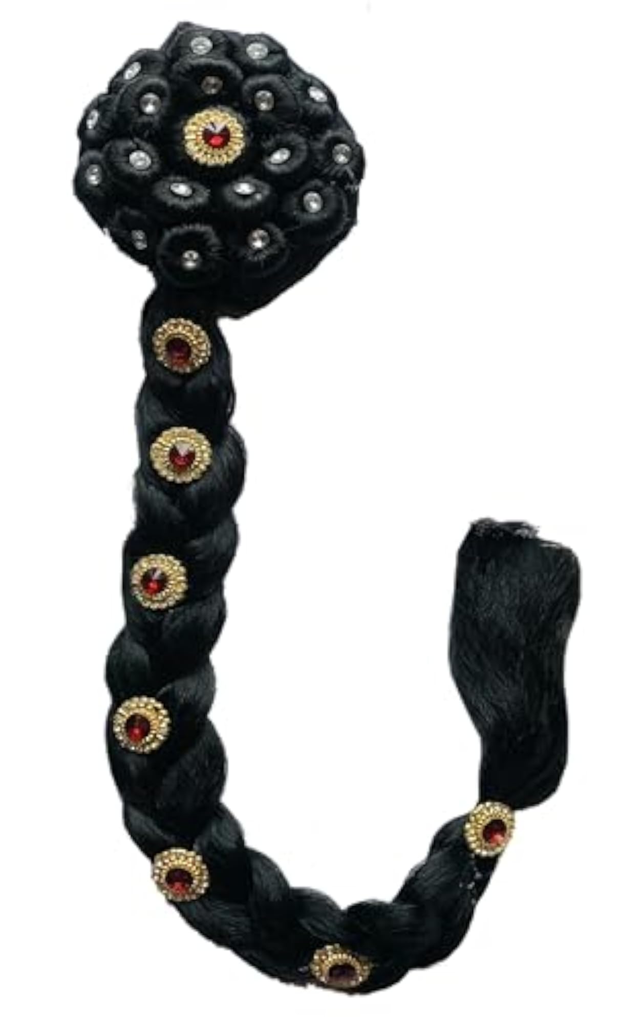 Designer Juda Choti Hair Accessories with Stone Work, Black