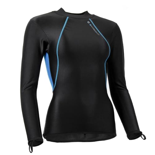 Sharkskin Chillproof Women's Long Sleeve Top - Black/Blue, 16