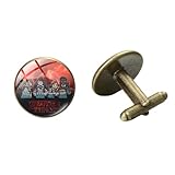 Producto de alta calidad. Stranger Things - Gemelos de cristal con diseño de Amigos No Mentirse Camisa Gemelos Serie TV Moda Accesorios Regalo para los Fans